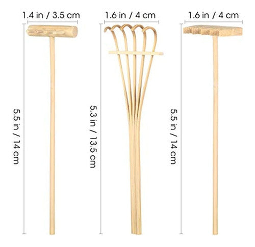 Supvox Mini Zen Sand Rakes - 3 Pieces Bamboo Rakes 1