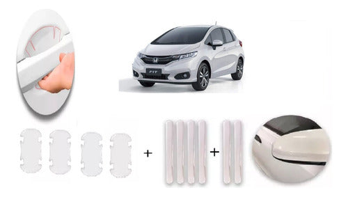 Honda Fit 2017 Door Handle Protector + Door Guard + Side Mirror Guard Set 1