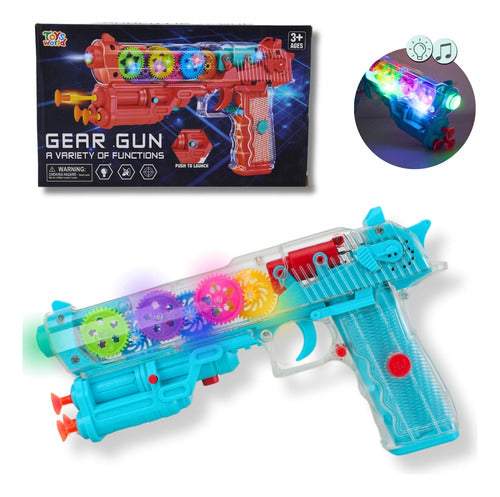 Arminha De Brinquedo Infantil Gear Gun Lança Nerfs Luz E Som 1