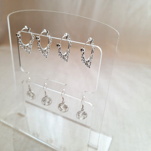 Earring Display Stand for Hanging and Hoop Earrings 4 Pairs Jewelry 2