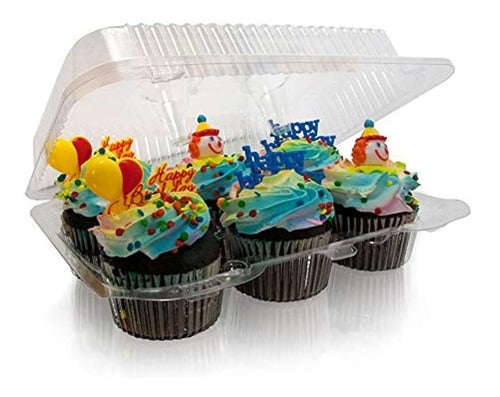 Txin 6 Cajas De Cupcake Para Compartimentos Clear Cupcake And Muffin Containers 0