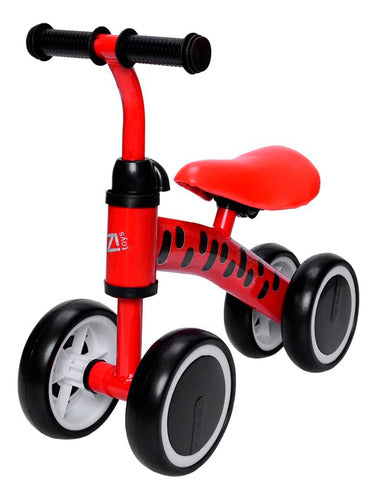 Andador Sem Pedal Bebe Equilibrio 4 Rodas Bicicleta Vermelho 0