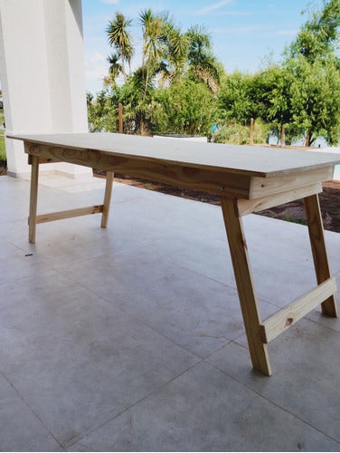 Folding Pine Wood Table 0.70 x 2.00 Meters (Outdoor Kitchen) 3