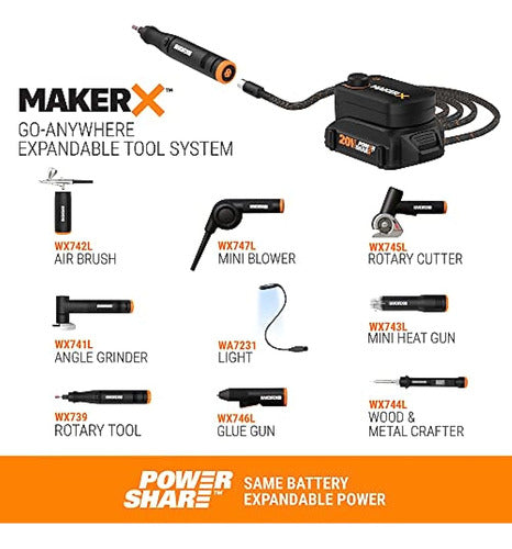 Worx Makerx Wx992l 20v Kit Combinado De Herramientas De Arte 1