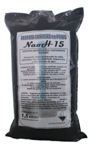 NaoH 15 - Destapa Cañerías, Polvo Formulado De Alto Rendimiento X 6 Kg 1