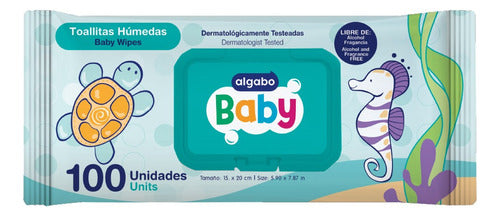 Caja X18 Baby Toallitas Húmedas 100u Con Tapa Algabo 0