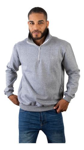 Olegario Men's Fleece Hoodie with Half Zipper 4