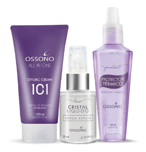 Kit Ossono Lino Crema 10 En 1 Serum Crista Protector Termico 0