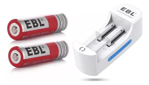 Cargador Usb + 2 Pilas 18650 Recargables Ebl - 3,7v 3000mah 0