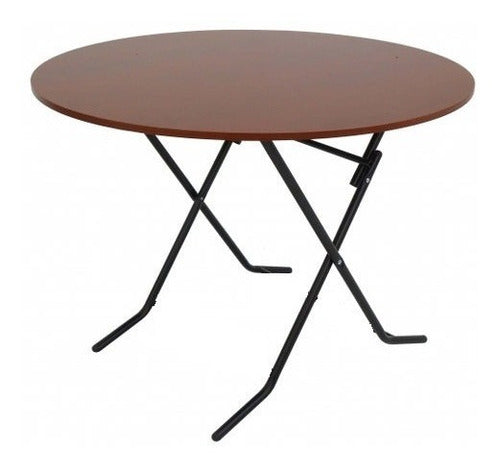 Metalúrgica Villa Sarmiento Round Foldable Dining Table 1 Meter Diameter - Pipe Base and Melamine Top - Direct from Factory 0