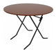 Metalúrgica Villa Sarmiento Round Foldable Dining Table 1 Meter Diameter - Pipe Base and Melamine Top - Direct from Factory 0