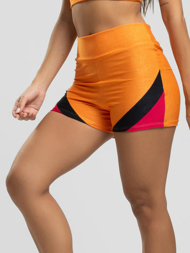 Short Curto Feminino Suplex Cintura Alta Moda Fitness 1