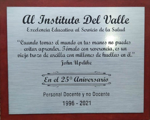 Placa Reconocimiento Plaqueta Grabada Incluye Atril Y Caja 1