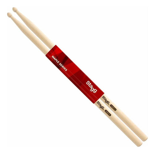Stagg SM5A 5A Maple Drumsticks with Wooden Tip Nude Color 0