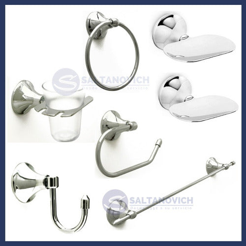 Delta Limay Bathroom Accessory Kit 8 Pieces Chrome 2 Soap Dishes 6