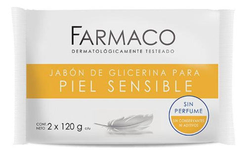 3un Jabon Glicerina Neutro Piel Sensible Farmaco Pack 2x120g 1