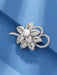 Schein Silver-Plated Bijou Brooch with Clear Crystals, Flower Shape 2