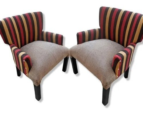 Set of 2 Armchairs with Armrests 0