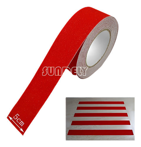 Generic Red 5cm Safety Grip Non-Slip Stair Tread 33ft 0