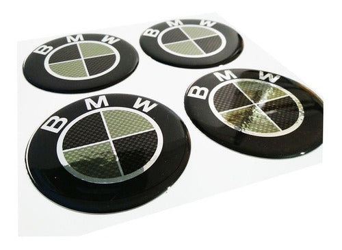 Carbon Center Wheel BMW Decal 49mm Silver - Carbon 0