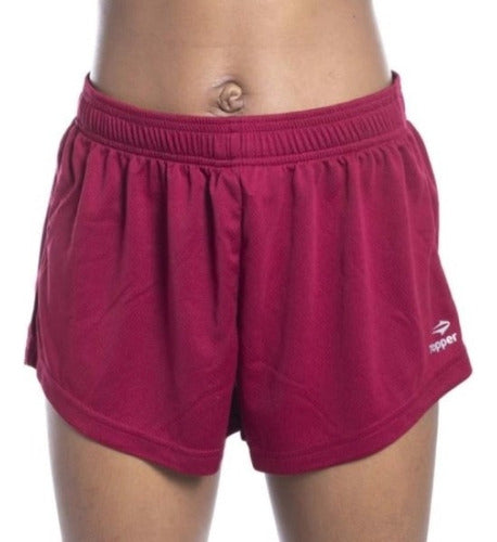 Topper Short Topper Kt Wmn Trng Gd Bordo Mujer 0