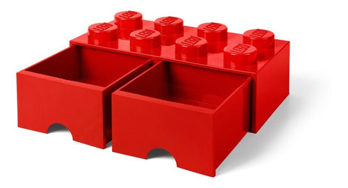 LEGO Storage Brick Drawer 8 (2 Drawers) - Red 0