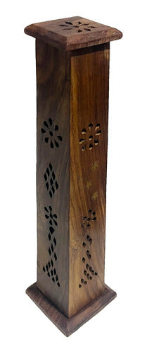 CM Incense Holder Tower Indian Wood 36 cm x 8 cm 1