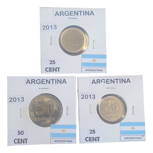 Combo Rareza Moneda 25 50 Centavos 2013 Y Cospel No Emitidos 0