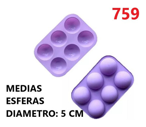 # Molde De Silicona - Medias Esferas   (759) 1