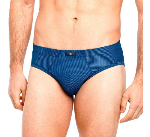 Pack X2 Slip Calzoncillo Hombre Eyelit Rayado Art. 304 0