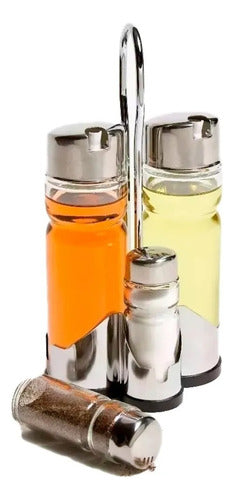 Crystal Rock Combo X10 Set Glass Oil and Vinegar Dispenser with Table Salt Shakers 5