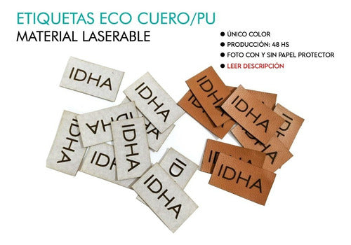 Laser Move Eco Leather Labels With Your Logo - Laser Engraved 0