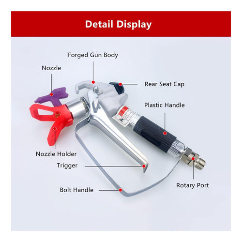 Pistola Pulverizadora De Pintura Sin Aire, Alta Presión, De 5