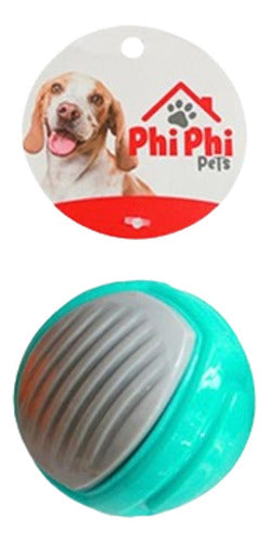 PHI PHI PETS Grey and Blue Hard Rubber Ball with Squeaker 8cm 0