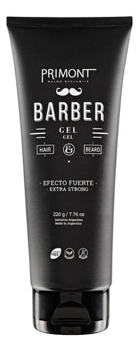 Kit Primont Barber Sh + Acondicionador + Gel Efecto Fuerte 3