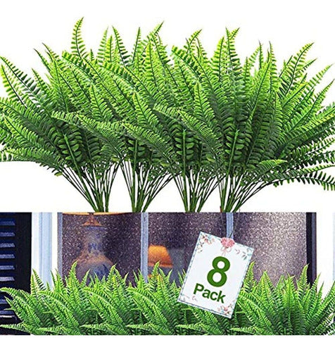 Turnmeon 8 Piece Artificial Outdoor Flowers, UV Resistant Plants 0