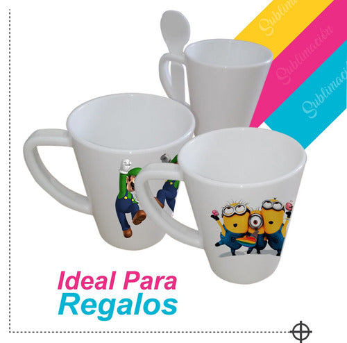 TodoEnSublimacion Taza Cónica Sublimable De Polimero X60 Unidades + Regalo 7