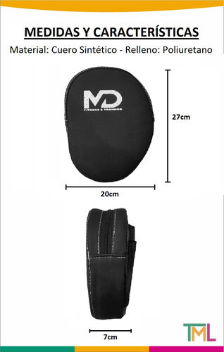 Pair of Circular Focus Mitts for Taekwondo Kickboxing MMA Boxing 2