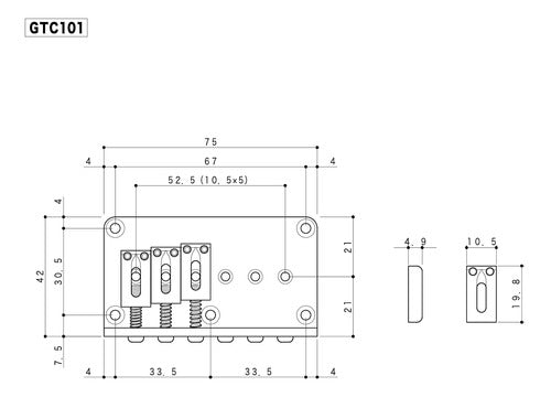 Ponte Fixa De Guitarra Gotoh Gtc101 Cromado 1