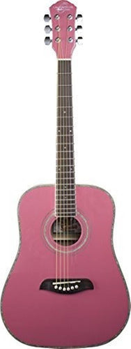 Oscar Schmidt OG1PAU 34 Acoustic Guitar - Pink 0