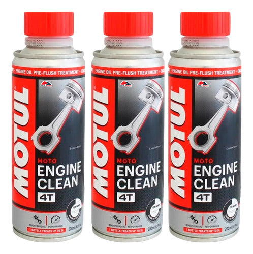 3 Aditivos Limpeza Motor Pré Troca Óleo Motul Engine Moto 0