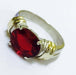 AP 046 Oval Cubic Oval Silver and Gold Ring 10x8 Medium 5