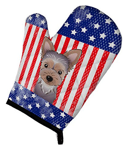 Caroline's Treasures Bb2162ovmt Oven Mitt with American Flag and Yorkie Puppy 0