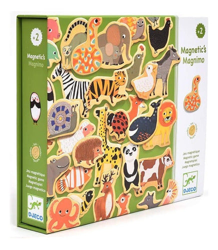 Djeco Magnimo Magnetic Game 36 Wooden Animals 0