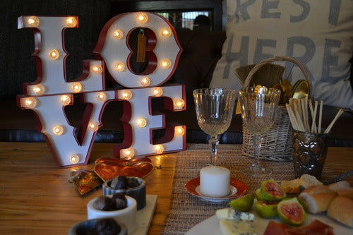 LED Lighted Metal Sign Love 40x35x5 Cm 2