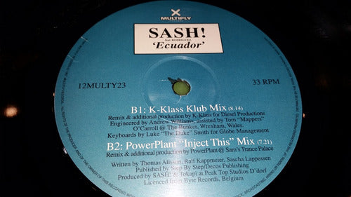 Sash Feat Rodriguez Ecuador Vinilo Maxi Limited Uk La Que Va 1