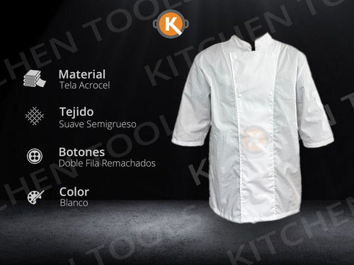 Profesional Chaqueta Camisa Doble Boton Chef Arciel Gastronomía Unisex 1