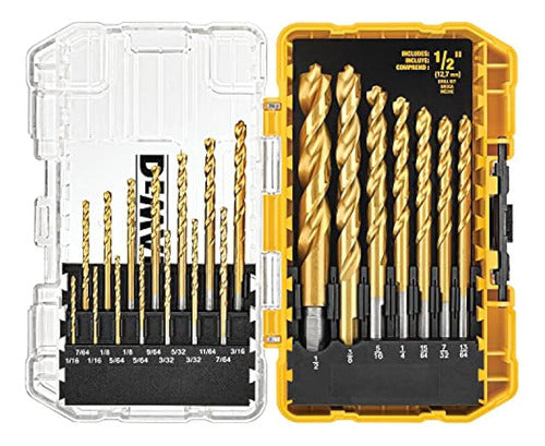 DEWALT Titanium Drill Bit Set, Pilot Point, 21 Pieces 0