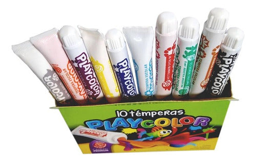 Temperas Playcolor X10 Colores Surtidos. Uso Escolar 1