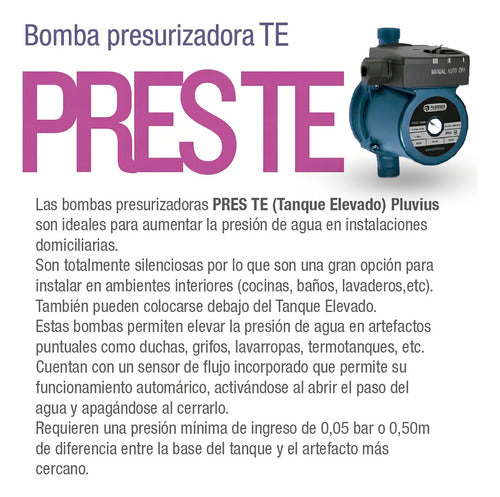 Pluvius Combo Bomba Presurizadora Agua Pluvius PRES 100W + Soporte 2